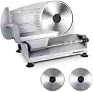 lot 50478 image: Meat Slicer, Anescra 200W Electric Deli Food Slicer with Two Removable 7.5���� Stainless Steel Blades and Food Carriage, Child Lock Protection