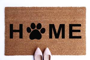 lot 50481 image: Home With Paw Welcome Mat