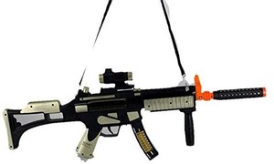 lot 50513 image: JOYSAE Light Up Combat Toy Machine Rifle Battery Operated with Military Sound Rapid Fire