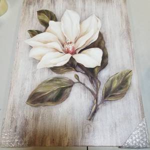 lot 50520 image: Canvas Wall Art White Flower