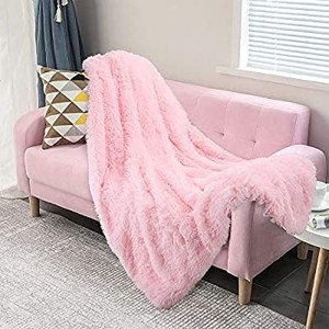 lot 50543 image: Faux Fur Throw Blanket, Super Soft Lightweight Shaggy Fuzzy Blanket Warm Cozy Plush Fluffy Decorative Blanket for Couch,Bed, Chair