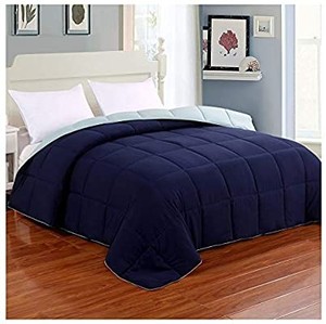 lot 50549 image: Homelike Moment Reversible Lightweight Comforter King Blue All Season Down Alternative Bed Comforter