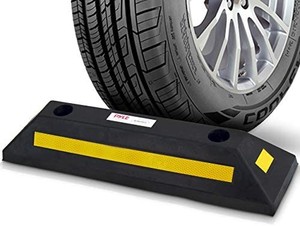 lot 50560 image: Curb Garage Vehicle Floor Stopper for Parking Safety 1PC Heavy Duty Rubber Parking Lot Driveway Stopper