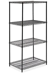 lot 50566 image: Black 4 Tier Storage Rack