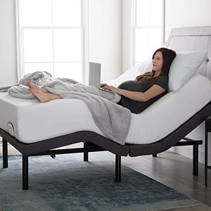 lot 50567 image: LUCID L300 Bed Base-5 Minute Assembly-Dual USB Charging Stations-Head and Foot Incline-Wireless Remote Adjustable, Twin XL