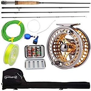 lot 50580 image: Sougayilang Fly Fishing Rod Reel Combos with Lightweight Portable Fly Rod and CNC-machined Aluminum Alloy Fly Reel,Fly Fishing Complete Starter Package