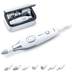 lot 50582 image: Beurer Electric Manicure & Pedicure Set With Powerful Nail Drill Electric Nail File with 7 Attachment & Speed System for Salon-Quality Care Grooming of Hands & Feet at Home, MP42