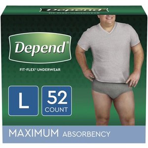 lot 50590 image: Depend Mens Fit Flex Incontinence Underwear - Gray - Large - 26ct