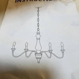 lot 50626 image: Stone Painted Metal and Wood Ceiling Light