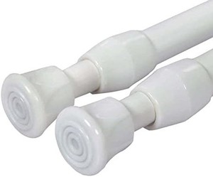 lot 37498 image: AIZESI 2PCS Spring Tension Curtain Rod, 28 to 48-Inch (White