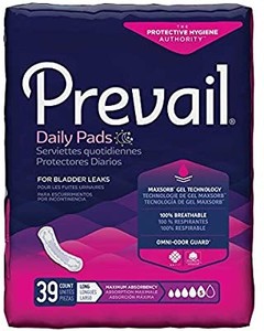 lot 37503 image: Prevail Maximum Absorbency Incontinence Bladder Control Pads Maximum, Long