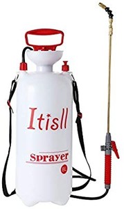lot 37505 image: ITISLL Portable Garden Pump Sprayer Brass Wand Shoulder Strap for Yard Lawn Weeds Plants 2Gal