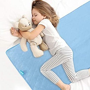 lot 37508 image: Bed Pads for Incontinence Washable Large (34 � 52), Reusable Waterproof Bed Underpads with Non-Slip Back for Elderly, Kids, Women or Pets, Blue
