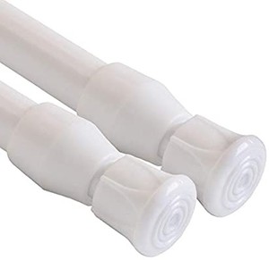 lot 3657 image: Tension Rods 28 to 48 Inches-2 Pack Spring Tension Rods,Adjustable Extension Spring Rods Closet Rod Cupboard Bars Tensions Rod for Windows,Kitchen, Bathroom,Cupboard,Wardrobe (White 2 pack