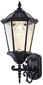 lot 3665 image: Solar Wall Lantern Outdoor Lamp, Waterproof Dusk to Dawn Soalr Wall Light, LED Wall Mount Light Fixture, 21�� Large, Aluminum Housing Plus Glass(Cool  Warm White