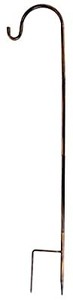 lot 3679 image: Shepherd Hook 32 inch Use at Weddings, Hanging Solar Lights, Lanterns, Bird Feeders, Metal Hanger Hook (Black, 1 Pack, 32inch