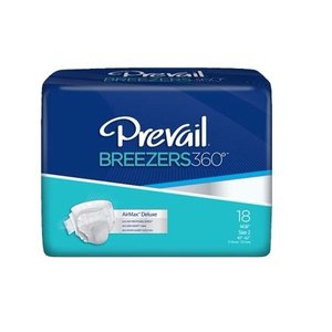 lot 3689 image: Prevail Unisex Breezers 360 Maximum Absorbency Incontinence Briefs, Size 2, 18 Count