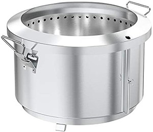 lot 3692 image: 24 Stainless Steel Portable Bonfire Stove Wood Burning Fire Pit with Detachable Handles for Backyard Camping