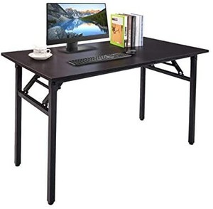 lot 3697 image: Portable and Compact Folding Desk, Foldable Desk, Writing Table, Home Office Desk, Desks for Small Spaces, Black