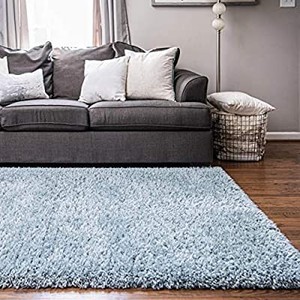 lot 3707 image: Shag Area Rug �� 5 x 8 Slate Blue Shag Rug Perfect for Living Rooms, Large Dining Rooms, Open Floorplans