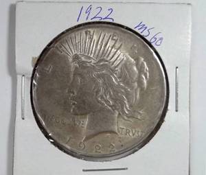 lot 128 image: 1922 Silver Peace Dollar