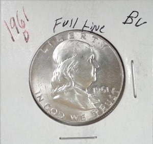 lot 215 image: 1961 Franklin Half Dollar, FULL LINE