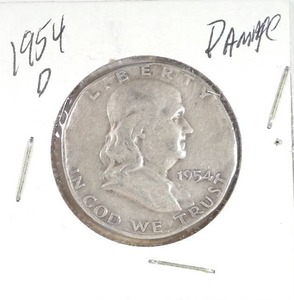 lot 202 image: 1954-D Franklin Half Dollar