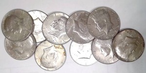 lot 245 image: Lot of 10 Kennedy Half Dollars, 1965-1969
