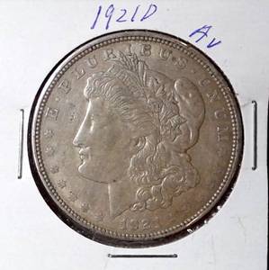 lot 107 image: 1921-D Morgan Silver Dollar