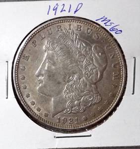 lot 109 image: 1921-D Morgan Silver Dollar