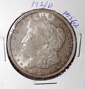 lot 110 image: 1921-D Morgan Silver Dollar