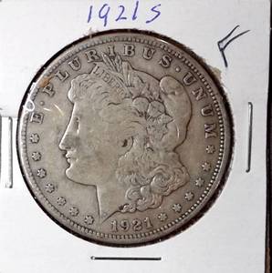 lot 112 image: 1921-S Morgan Silver Dollar