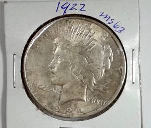 lot 122 image: 1922 Silver Peace Dollar