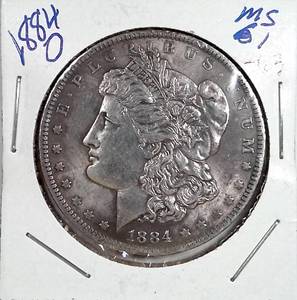 lot 147 image: 1884-O Morgan Silver Dollar MS-61