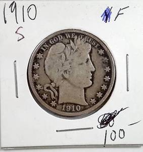 lot 149 image: 1910-S Barber Half Dollar