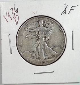 lot 161 image: 1936-D Walking Liberty Half Dollar