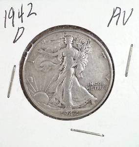 lot 175 image: 1942-D Walking Liberty Half Dollar