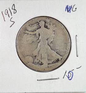 lot 152 image: 1918-S Walking Liberty Half Dollar