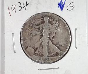 lot 156 image: 1934 Walking Liberty Half Dollar