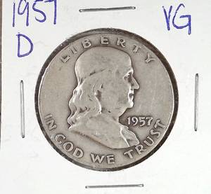lot 203 image: 1957-D Franklin Half Dollar