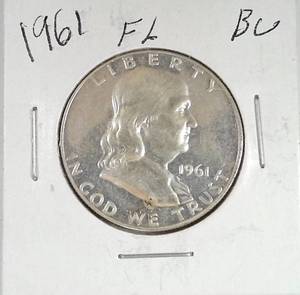 lot 212 image: 1961 Franklin Half Dollar, FULL LINE
