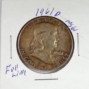 lot 213 image: 1961-D Franklin Half Dollar