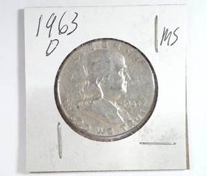 lot 223 image: 1963-D Franklin Half Dollar