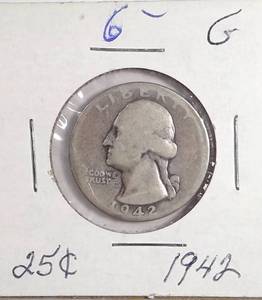 lot 278 image: 1942 Washington Quarter