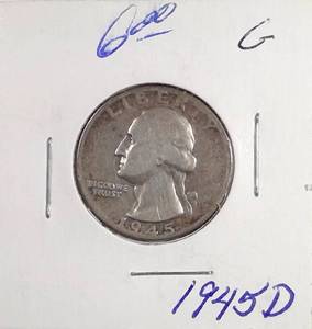 lot 284 image: 1945-D Washington Quarter