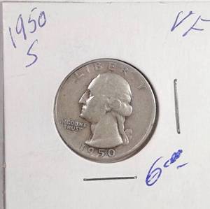 lot 286 image: 1950-S Washington Quarter