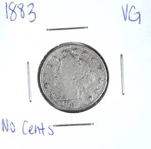 lot 332 image: 1883 Liberty Nickel, no cents