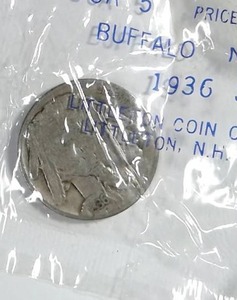 lot 383 image: 1936-S Buffalo Nickel