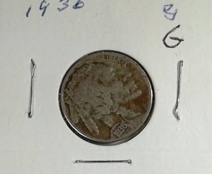 lot 384 image: 1936 Buffalo Nickel