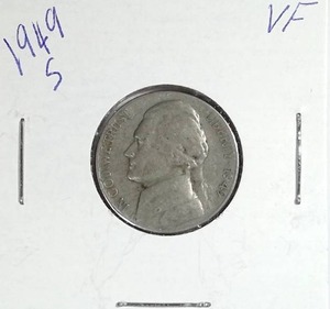 lot 408 image: 1949-S Jefferson Nickel
